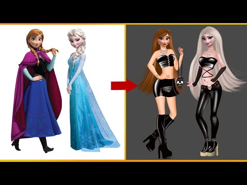 Elsa Anna Frozen GLOW UP Into Bad Girl_ Disney princess transformation