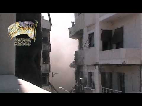 عملية تفجير أحد الأبنية التي كان يتمركز فيها قوات النظام على جبهة العباسيين في دمشق من قبل لواء رجال الأثر