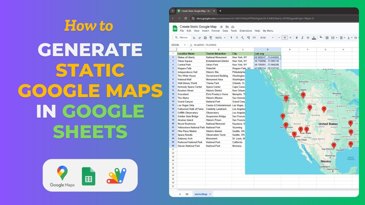 Generate Static Google Map in Google Sheets