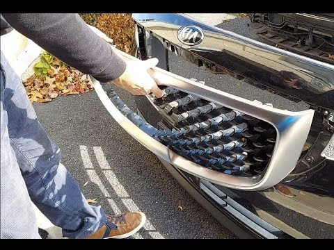 Kia Sedona 2016 Front Bumper Removal and Grille Replacement