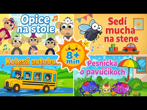 Opice | Autobus | Pavúky | Mucha | 8+ minút | Mix | Pesničky pre deti | Po slovensky