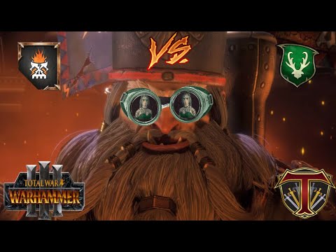Futuristic Artillery Meets Cloth Armor | Chaos Dwarfs vs Wood Elves - Total War Warhammer 3