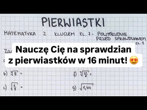 Pierwiastki - kl. 7  - Matematyka Z Kluczem - najlepsze przygotowanie na sprawdzian! 🙌 🤩