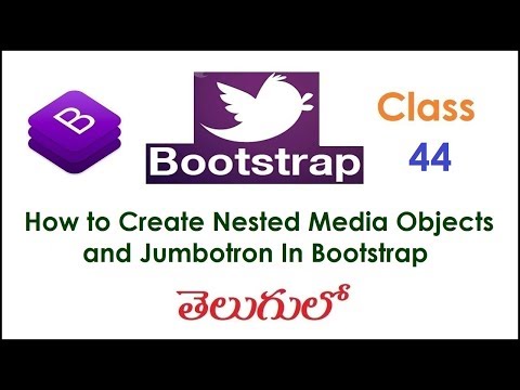 How to Create Nested Media Objects and Jumbotron In Bootstrap Telugu 44 I Bootstrap Tutorials