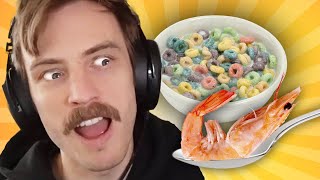 Shrimp Tails Cereal is Part of a Balanced Breakfast - Funhaus Podcast