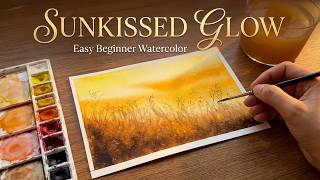 Easy Sun-Kissed Meadow Watercolor Painting for Beginners