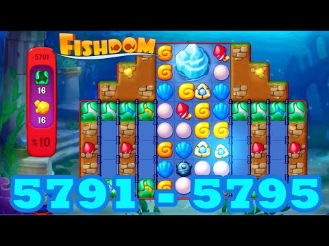 Fishdom Level 5791 - 5795 HD Walkthrough | 3 match puzzle | gameplay | android | 5792 | 5793 | 5794