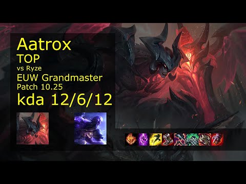 Aatrox Top vs Ryze - EUW Grandmaster 12/6/12 Patch 10.25 Gameplay