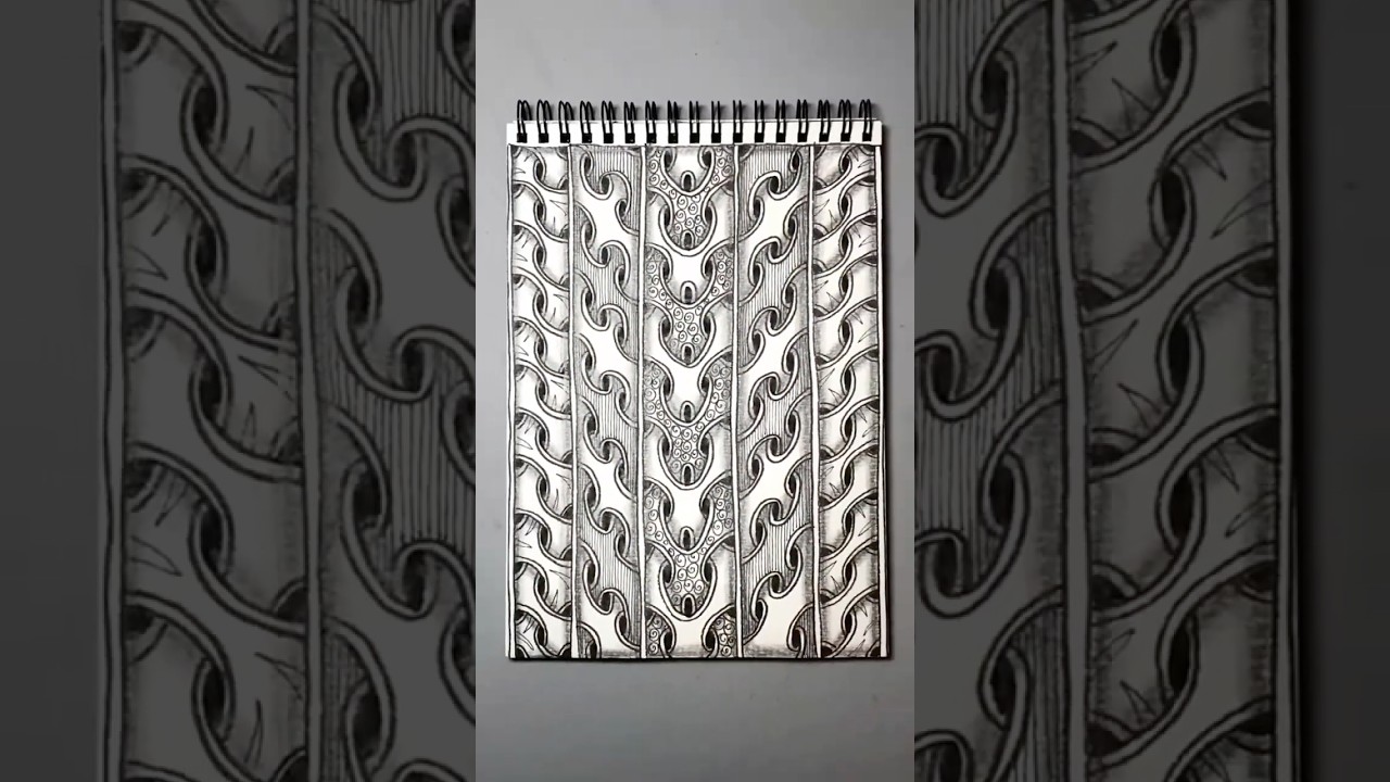 Zentangle Doodle Tutorial ✍️ Satisfying Art Drawing #shorts #drawing #zentangle #doodle #inspiration