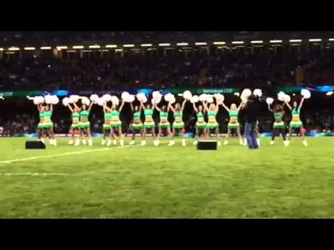Cheerleaders dancing at the @ercrugby #Heinekencup Final be