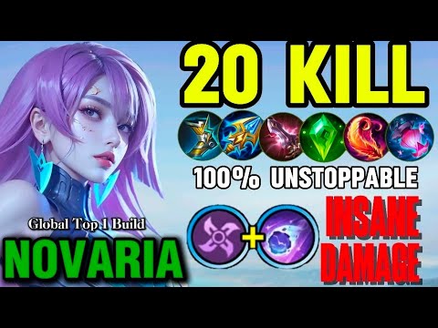 20 Kills!! 100% Unstoppable Novaria Carry The Game!! - Build Top 1 Global Novaria ~ MLBB #mlbb 
