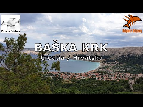 Drone Clip - Holiday in Croatia in July 2020 - Island Krk - Baška Bay - Long Version