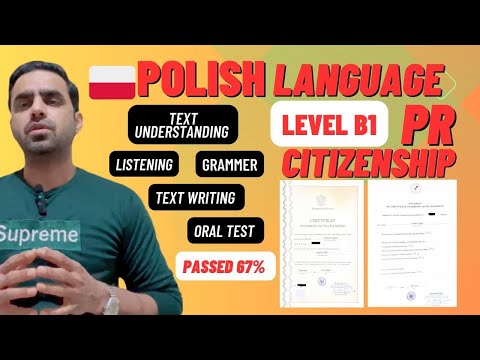 Polish Language Test Level B1.Poland PR Citizenship, exam passed 67%.