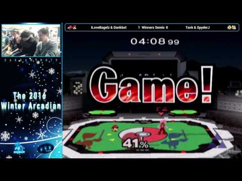 Winter 2016 Melee Arcadian Doubles Winners Semis - ILoveBagelz & Dankbot vs Tank & SpyderJ