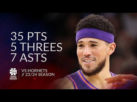 Devin Booker 35 pts 5 threes 7 asts vs Hornets 23/24 season