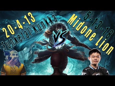 Funkefal Kunkka Vs Midone Lion. Midone Regrets Trying 7.20 Mid Lion!