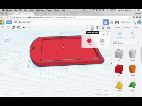 Easy Beginner TinkerCAD Project: Keychain / Bag Tag