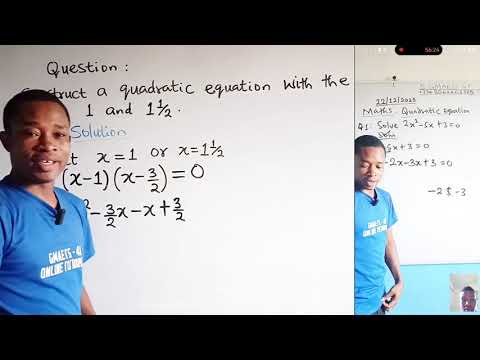 HOW TO CONSTRUCT A QUADRATIC EQUATION FROM GIVEN ROOTS || #GMAETS41BasicClass #BasicMaths