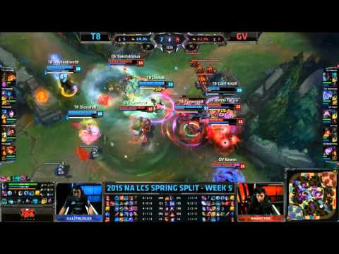 T8 CaliTrlolz Gnar Counterinitiation - T8 vs GV Game 1 (NA LCS Spring 2015)