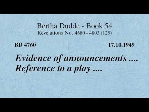 BD 4760 - PROOF OF ANNOUNCEMENTS .... EVIDENCE OF A PLAY ....