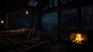 Gentle Rain and Crackling Fire in the Woods | A Relaxing Cabin Escape for Sleep and Inner Peace