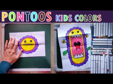 How To Draw A Funny  Flower Monster - Folding Surprise