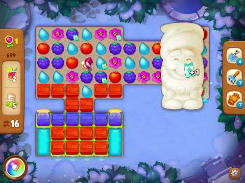 GardenScapes Level 699 no boosters (19 moves)