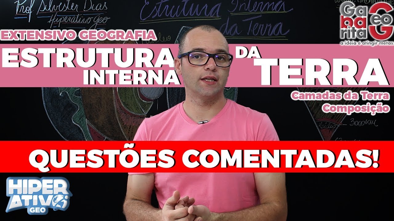 Questões de Geografia pro Enem - Estrutura Interna da Terra (camadas) Geologia