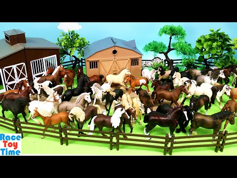 Lots of  Farm Animal Figurines Horses Collection