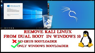 How To Remove Kali Linux From Dual Boot in Windows 10 Permanently | UEFI MODE | No GRUB BOOTLOADER