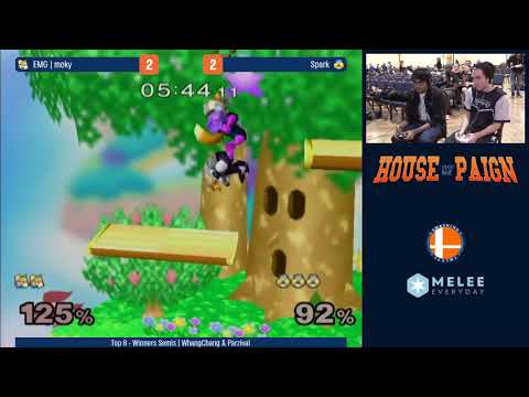 Spark uses four of his five aerials to send moky offstage, then follows up with a ledgedash callout