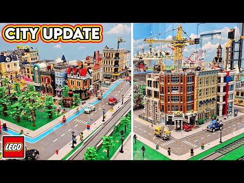 LEGO City Update | Downtown Development | Moving Modulars & Parks | Construction Site Expanded!