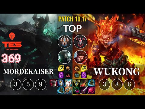 TES 369 Mordekaiser vs Wukong Top - KR Patch 10.17