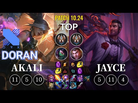 DRX Doran Akali vs Jayce Top - KR Patch 10.24