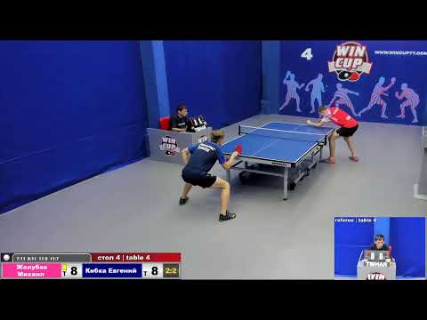 21:00 Жолубак Михаил 3-2 Кибка Евгений  стол-4 Юг-3 19.07.2020