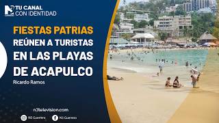 Fiestas patrias reúnen a turistas en las playas de Acapulco