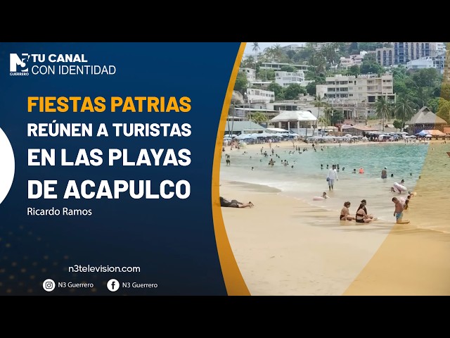 Fiestas patrias reúnen a turistas en las playas de Acapulco