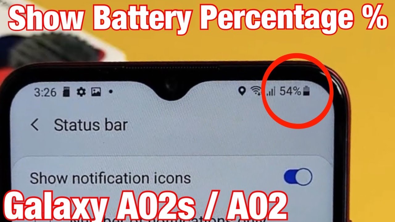 Galaxy A02s / A02: How to Show Battery Percentage %