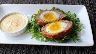 Scotch Eggs -  Crispy Sausage-Wrapped Soft Cooked Egg - How to Make Scotch Eggs
