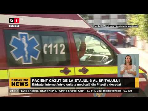 PITEȘTI: PACIENT CĂZUT DE LA ETAJUL 6 AL SPITALULUI_Știri B1_22 aug 2022