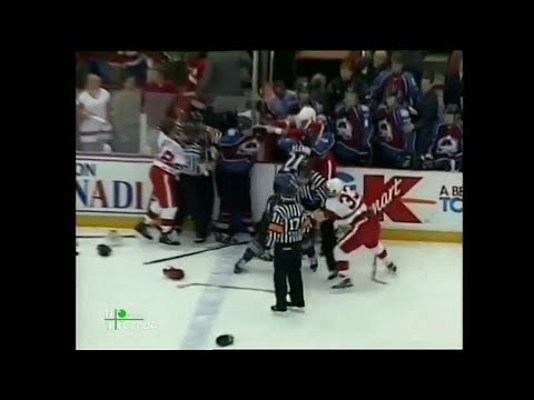 Avalanche - Red Wings scrums 5/13/99