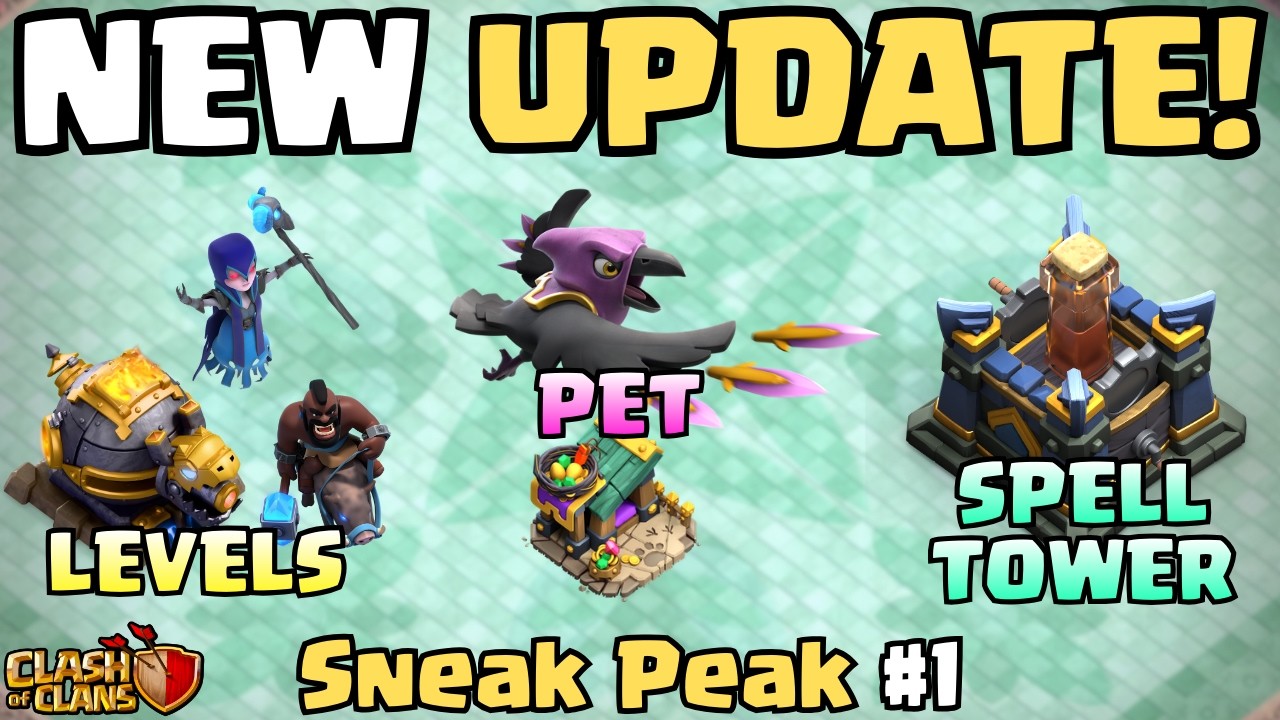 NEW Greedy Raven Pet, Spell Tower and Levels Explained! - Sneak Peak #1 (Clash Of Clans)