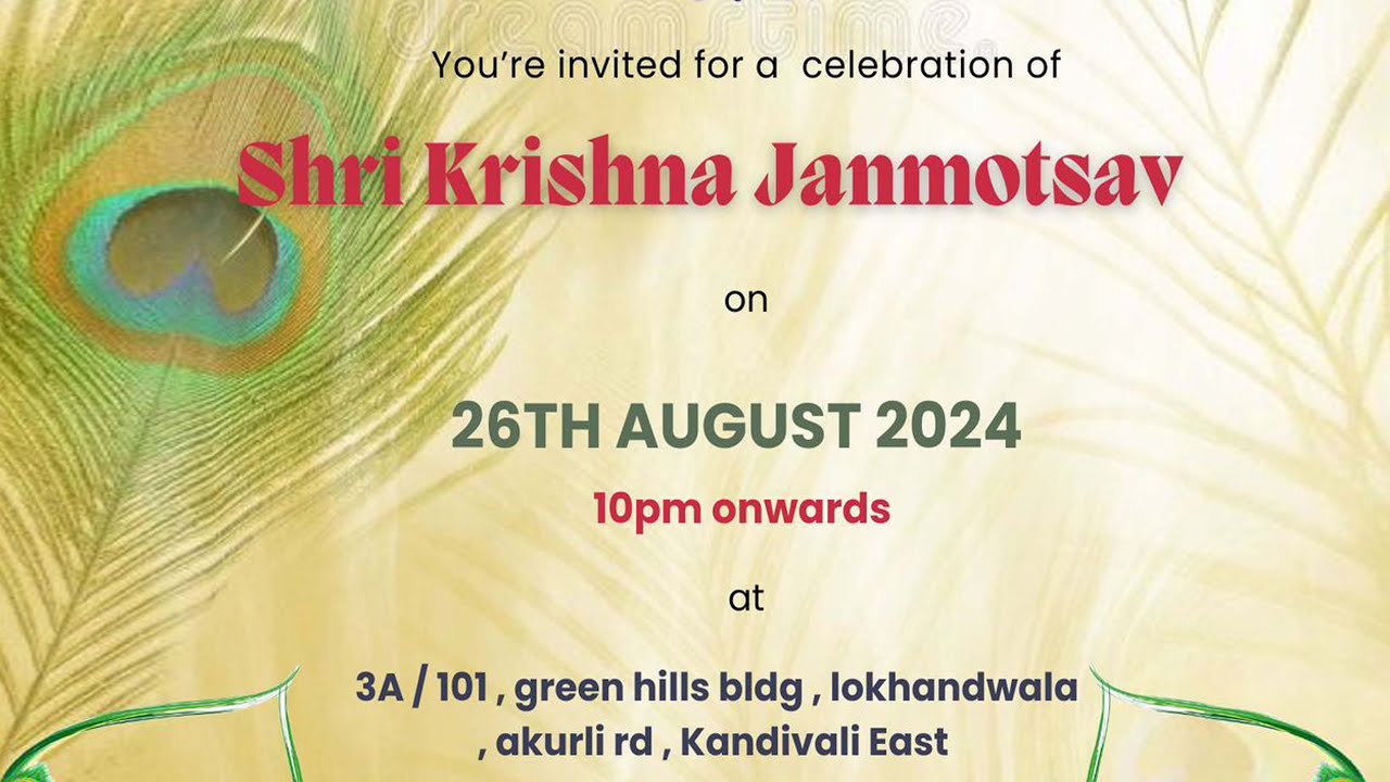 SHRI KRISHNA JANMOTSAV I 26th August, 2024
