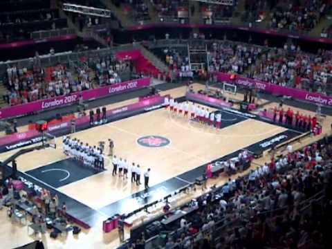 London Olympics 2012: Great Britain National Anthem, Basketball GB vs China (06-08-12)