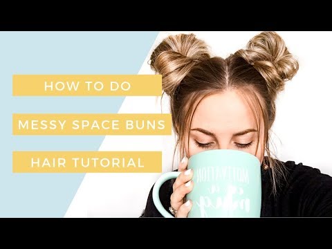 How to do Messy Space Buns Hair Tutorial! - In less...