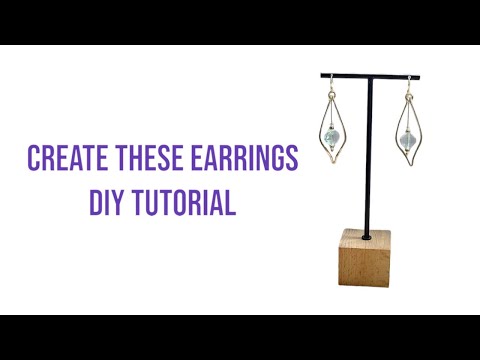 Create these wire frame and beaded dangle earrings - DIY Tutorial - step by step instructions