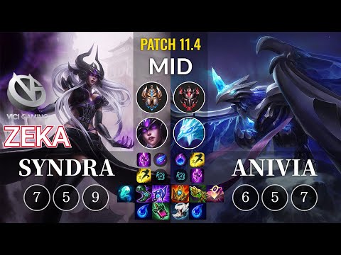 VG Zeka Syndra vs Anivia Mid - KR Patch 11.4