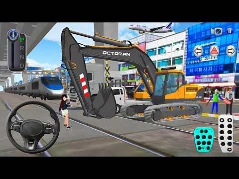 Heavy Excavator & Police Cars vs Bullet Train Crash Test🚔🚅 3D Driving Class 2025 - Android Gameplay🎮