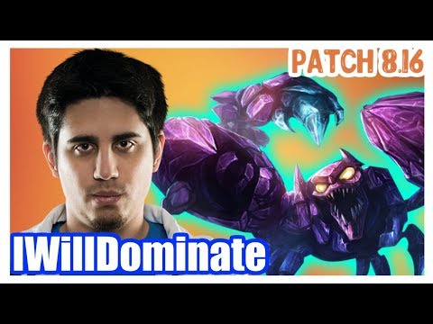 IWillDominate | SKARNER vs KHA`ZIX | SKARNER Jungle | SKARNER Challenger Gameplay | Patch 8.16