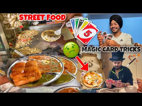 Magic Card Tricks 😱 *PLAYING UNO* Best Street Food ?